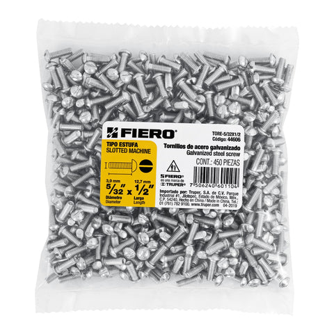 Bolsa con 450 tornillos 5/32' x 1/2' tipo estufa, FIERO | TORE-5/32X1/2 | 44606