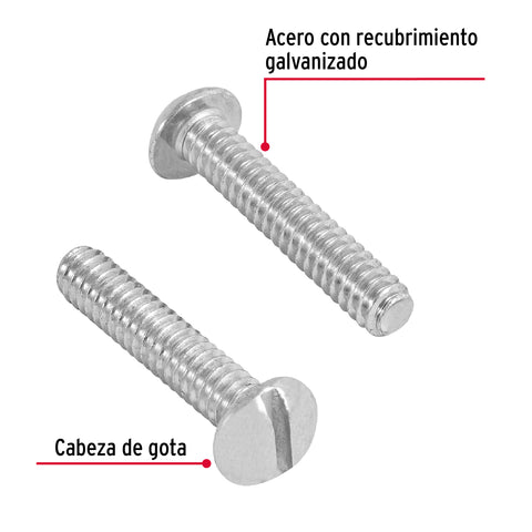 Bolsa con 200 tornillos 3/16' x 1' tipo estufa, FIERO | TORE-3/16X1 | 44617