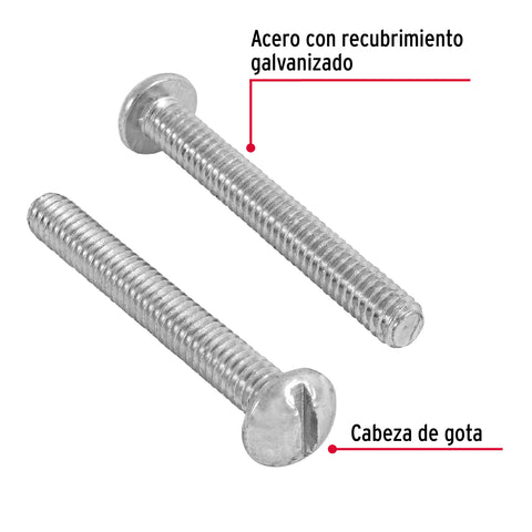 Bolsa con 50 tornillos 1/4' x 2' tipo estufa, FIERO | TORE-1/4X2 | 44629