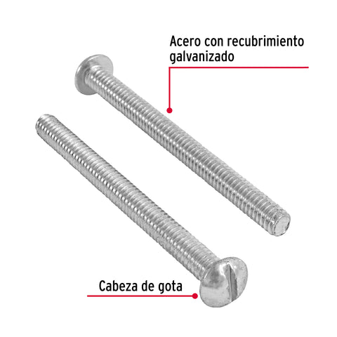 Bolsa con 50 tornillos 1/4' x 3' tipo estufa, FIERO | TORE-1/4X3 | 44631