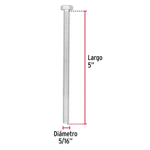 Bolsa con 30 tornillos 5/16' x 5' tipo máquina, FIERO | TORM-5/16X5 | 44643