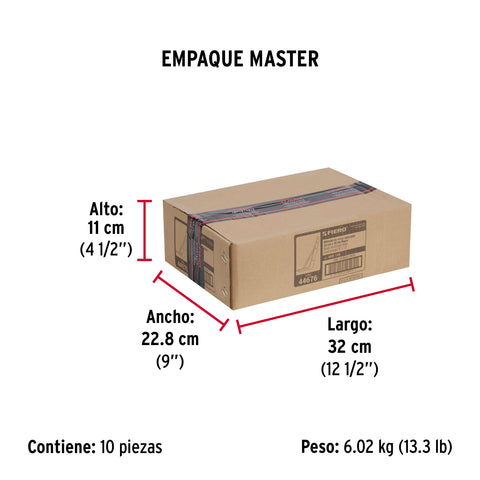 Ménsula de acero reforzada negra 8 x 12', FIERO | MER-12N | 44676
