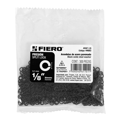 Bolsa con 300 arandelas de presión de 1/8', FIERO | ARAP-1/8 | 44683