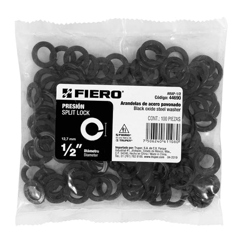Bolsa con 100 arandelas de presión de 1/2', FIERO | ARAP-1/2 | 44690