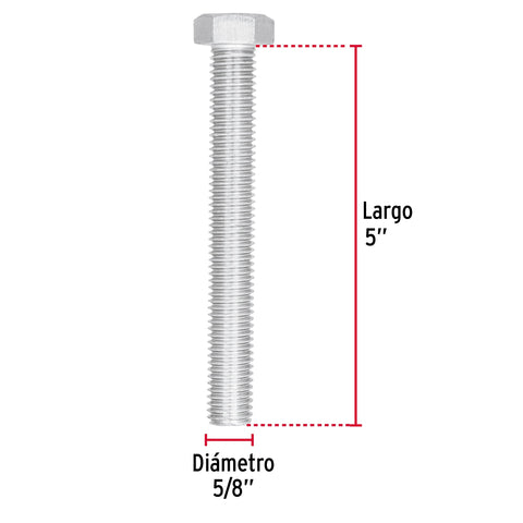 Bolsa con 6 tornillos 5/8' x 5' tipo máquina, FIERO | TORM-5/8X5 | 44692