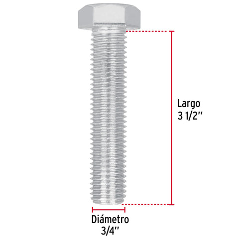 Bolsa con 4 tornillos 3/4' x 3-1/2' tipo máquina, FIERO | TORM-3/4X3-1/2 | 44705
