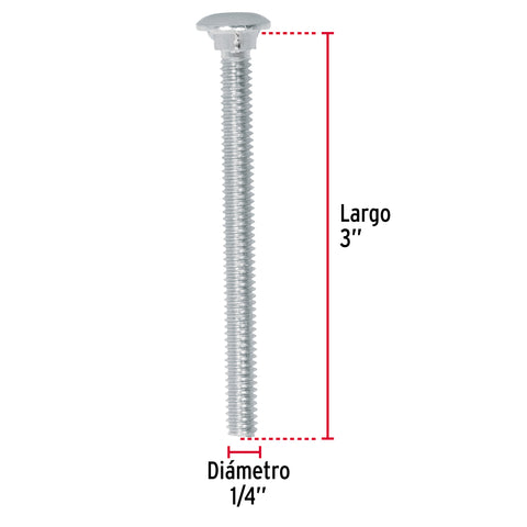 Bolsa con 50 tornillos 1/4' x 3' tipo coche, FIERO | TORC-1/4X3 | 44717