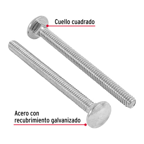 Bolsa con 50 tornillos 1/4' x 3' tipo coche, FIERO | TORC-1/4X3 | 44717