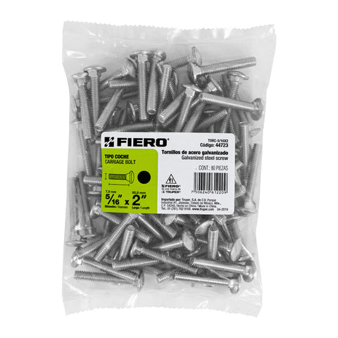 Bolsa con 80 tornillos 5/16' x 2' tipo coche, FIERO | TORC-5/16X2 | 44723