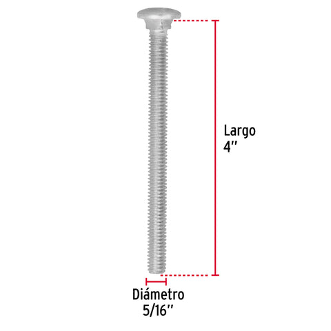 Bolsa con 50 tornillos 5/16' x 4' tipo coche, FIERO | TORC-5/16X4 | 44727