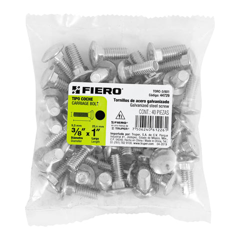 Bolsa con 40 tornillos 3/8' x 1' tipo coche, FIERO | TORC-3/8X1 | 44729