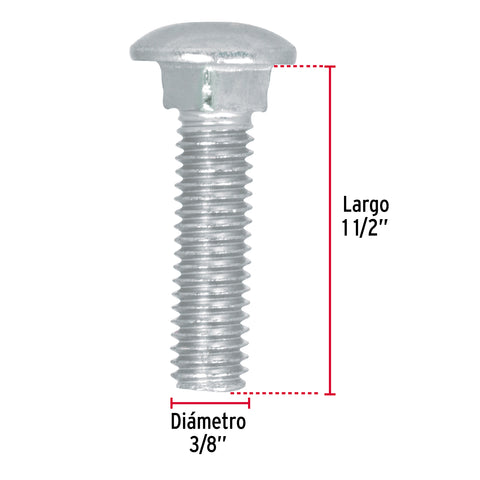 Bolsa con 70 tornillos 3/8' x 1-1/2' tipo coche, FIERO | TORC-3/8X1-1/2 | 44731
