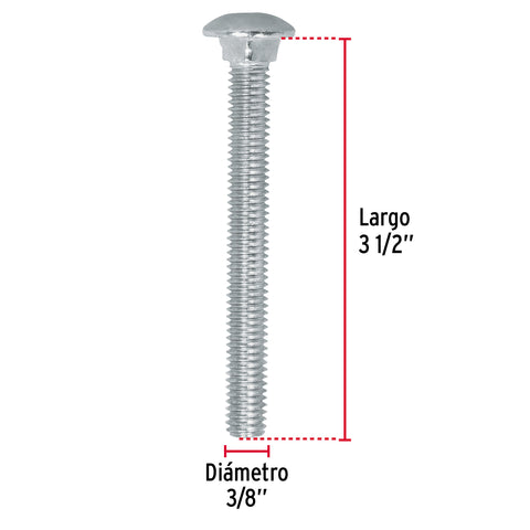 Bolsa con 30 tornillos 3/8' x 3-1/2' tipo coche, FIERO | TORC-3/8X3-1/2 | 44735