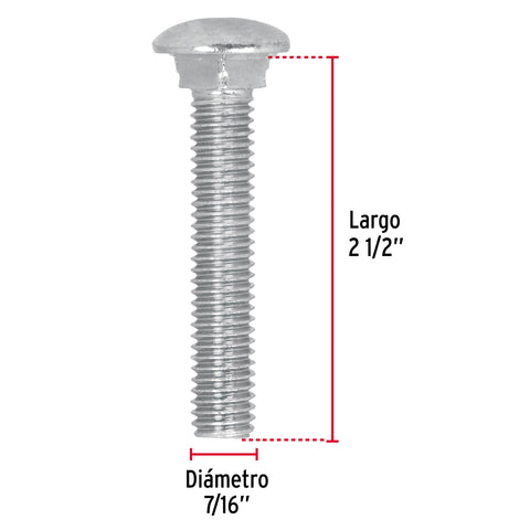 Bolsa con 30 tornillos 7/16' x 2-1/2' tipo coche, FIERO | TORC-7/16X2-1/2 | 44741