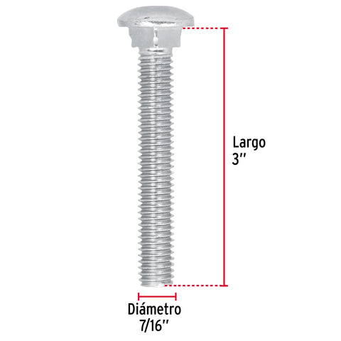 Bolsa con 30 tornillos 7/16' x 3' tipo coche, FIERO | TORC-7/16X3 | 44742