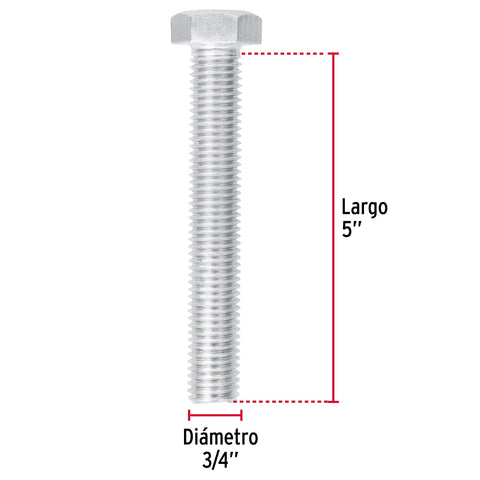 Bolsa con 4 tornillos 3/4' x 5' tipo máquina, FIERO | TORM-3/4X5 | 44753