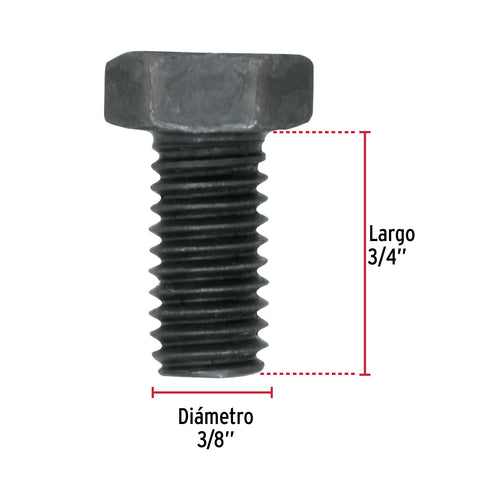Bolsa con 50 tornillos 3/8' x 3/4' acero grado 5, FIERO | TOR5-3/8X3/4 | 44781