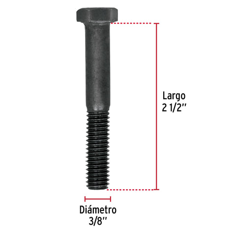 Bolsa con 50 tornillos 3/8' x 2-1/2' acero grado 5, FIERO | TOR5-3/8X2-1/2 | 44786