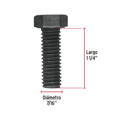 Bolsa con 50 tornillos 7/16' x 1-1/4' acero grado 5, FIERO | TOR5-7/16X1-1/4 | 44791