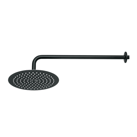 Regadera plato redondo 10' con brazo, negro, FOSET RIVIERA | R-311M | 44825