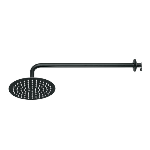 Regadera plato redondo 8' con brazo, negro, FOSET RIVIERA | R-309M | 44827
