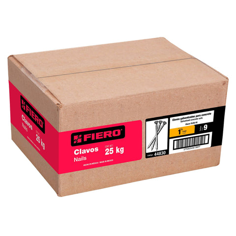 Kilo de clavos para concreto 1' galvanizado, caja de 25 kg | CLCG-1G | 44830