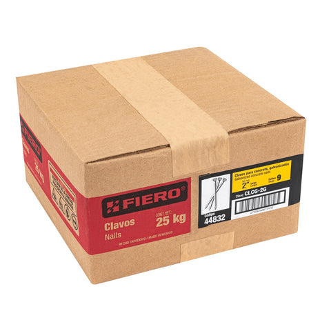 Kilo de clavos para concreto 2' galvanizado, caja de 25 kg | CLCG-2G | 44832