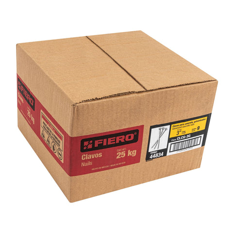 Kilo de clavos para concreto 3' galvanizado, caja de 25 kg | CLCG-3G | 44834