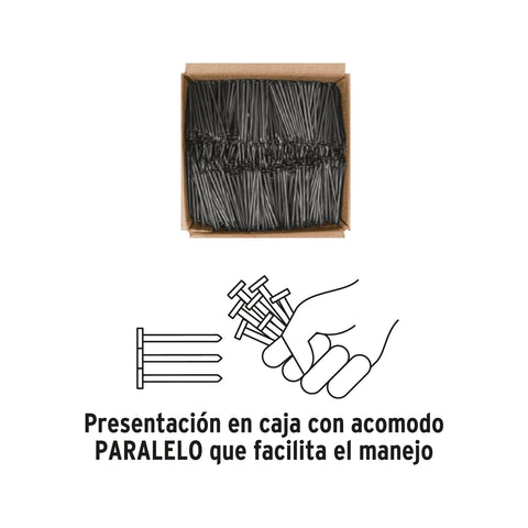 Kilo de clavos para concreto 2-1/2' negros, caja de 25 kg | CLCG-2-1/2N | 44847
