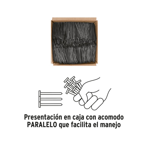 Kilo de clavos para concreto 3' negros, caja de 25 kg, FIERO | CLCG-3N | 44848