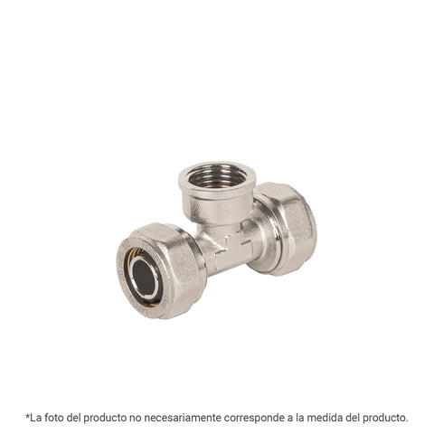 Tee para PEALPE,3/8x1/2x3/8',con rosca hembra central, FOSET | PPG-3812TH | 44853