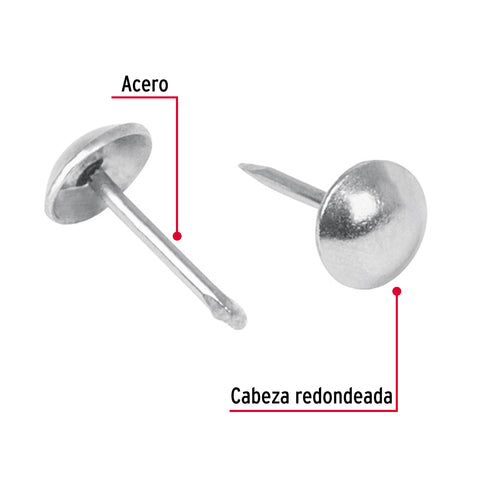 Caja con 500 clavillos niquelados de 17 mm, FIERO | CLV-17N | 44900