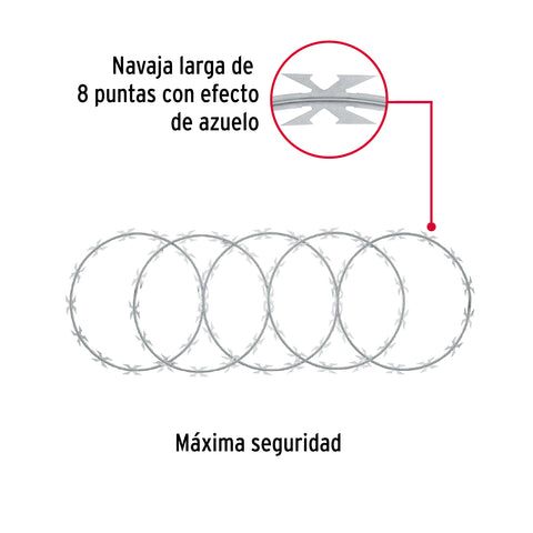 Rollo concertina máxima seguridad, 45cm diámetro x 8m, FIERO | PUCO-M45 | 44921