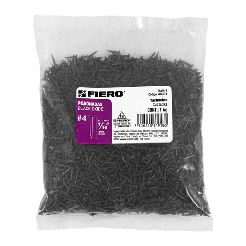 Bolsa con 1 kg de tachuelas pavonadas No. 4, FIERO | TAVO-4 | 44931
