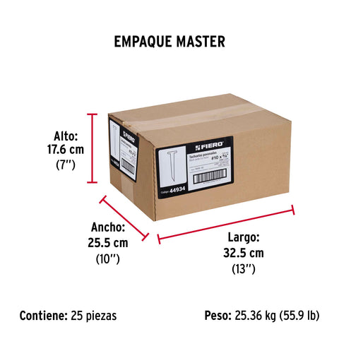 Bolsa con 1 kg de tachuelas pavonadas No. 10, FIERO | TAVO-10 | 44934