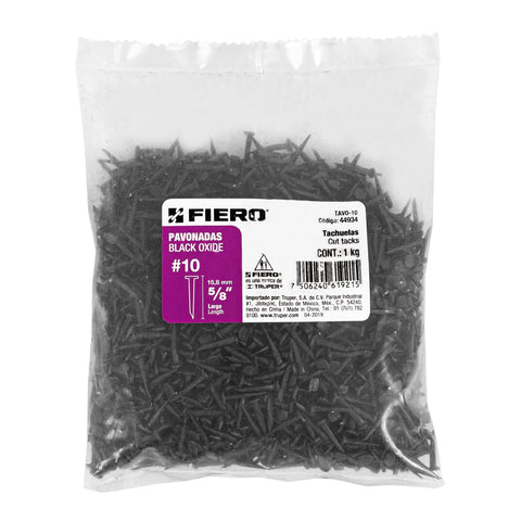Bolsa con 1 kg de tachuelas pavonadas No. 10, FIERO | TAVO-10 | 44934
