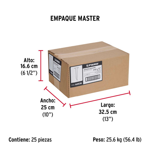 Bolsa con 1 kg de tachuelas pavonadas No. 12, FIERO | TAVO-12 | 44936