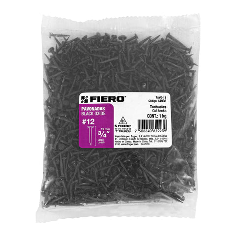 Bolsa con 1 kg de tachuelas pavonadas No. 12, FIERO | TAVO-12 | 44936