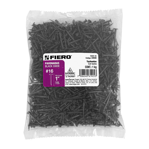 Bolsa con 1 kg de tachuelas pavonadas No. 16, FIERO | TAVO-16 | 44938