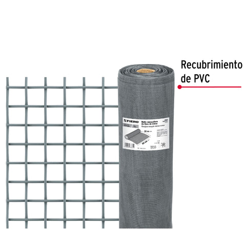 Rollo de 30 m x 0.6 m malla mosquitera fibra de vidrio gris | TEMO-06FG | 44949