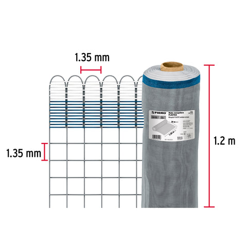 Rollo de 30 m x 1.2 m de malla mosquitera plástica gris | TEMO-12PG | 44961