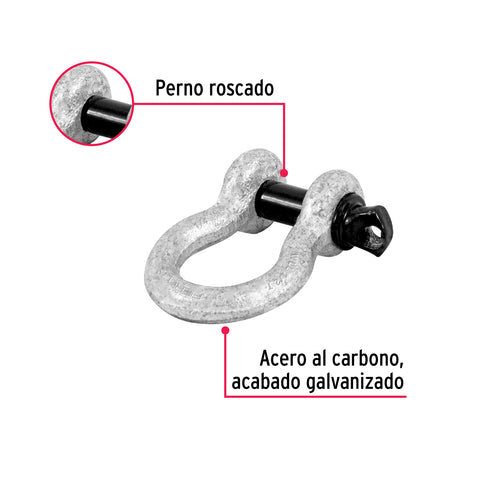Grillete de acero forjado 1/4', FIERO | GRI-1/4 | 44967