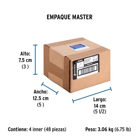 Tapa de 4' x 4' para caja cuadrada económica, Volteck | TACH-4X4 | 45009