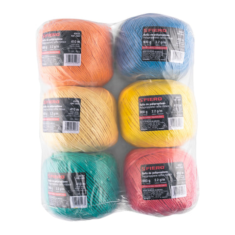 Rollo de rafia de 410 m colores surtidos calibre 2.2 g/m | RAF-290C | 45031