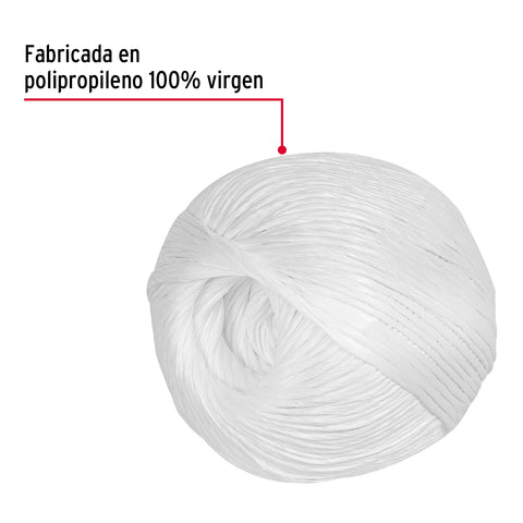 Rollo de rafia de 230 m color blanco calibre 2.2 g/m, FIERO | RAF-250 | 45032