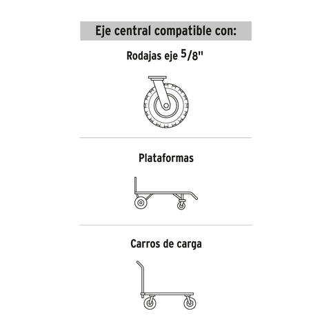 Rueda de hule sólido 10' para diablo, doble balero, Pretul | RD-102 | 45035
