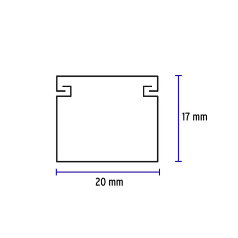 Canaleta de 1 vía 17 x 20 mm, con adhesivo, VOLTECK | CAN-1720A | 45041