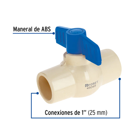 Válvula de esfera de CPVC de 1', FOSET | CPVC-ES-1 | 45049