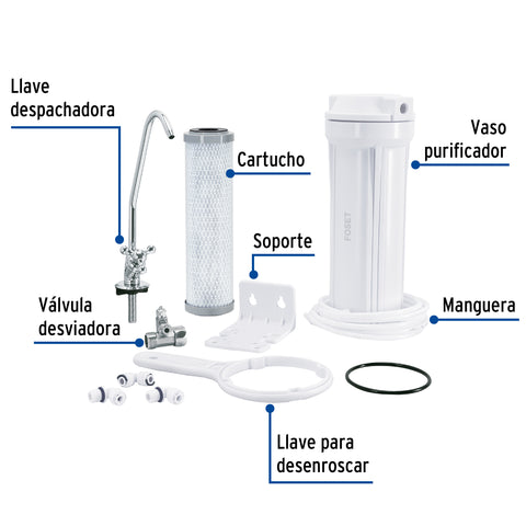 Purificador de agua, bajo tarja, FOSET | PURA-P3 | 45054