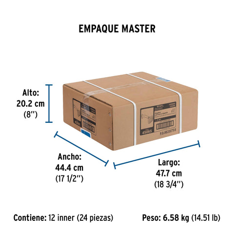 Regadera cuadrada 3-3/4' brazo y chapetón de acero, BASIC | R-401 | 45065